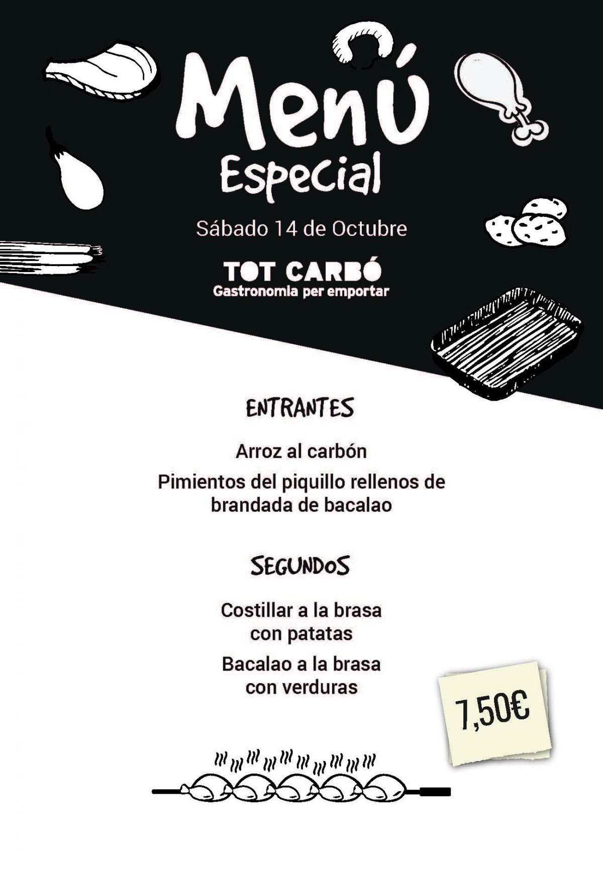 Menú para llevar Sábado 14