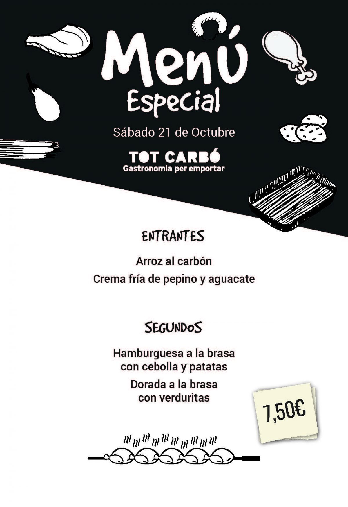 Menú para llevar Sábado 21