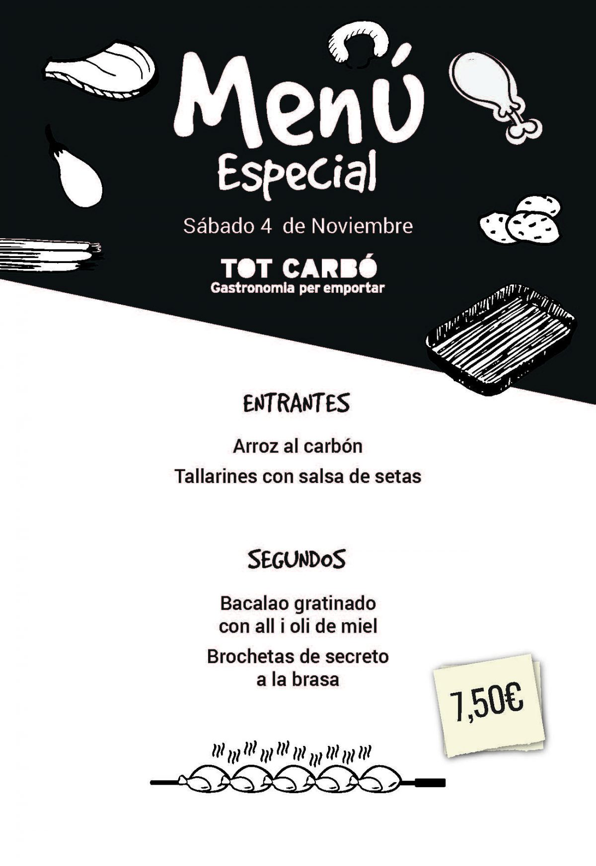 Menú para llevar Sábado 4