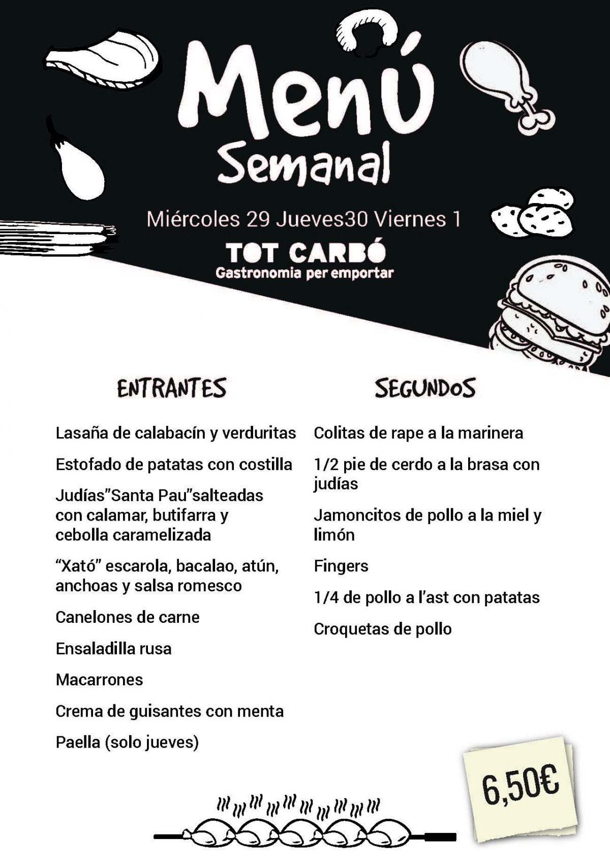 Miércoles 29 Jueves 30 Viernes 1