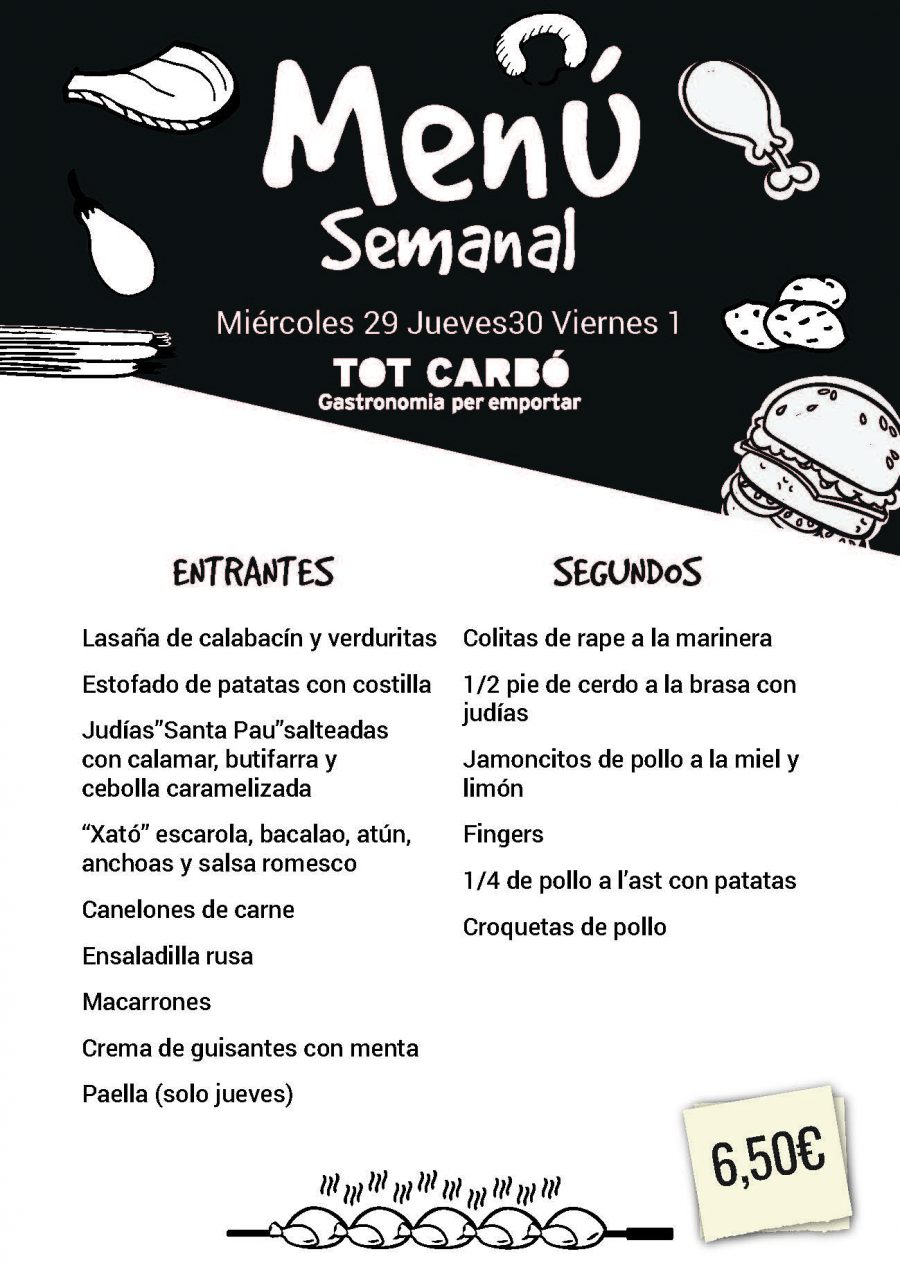 Miércoles 29 Jueves 30 Viernes 1