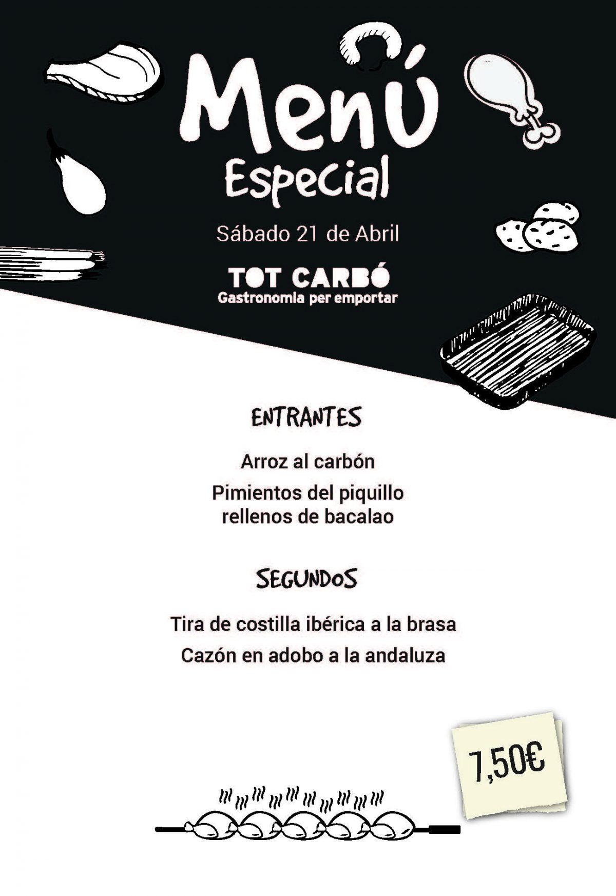 Menú para llevar Sábado 21 de Abril