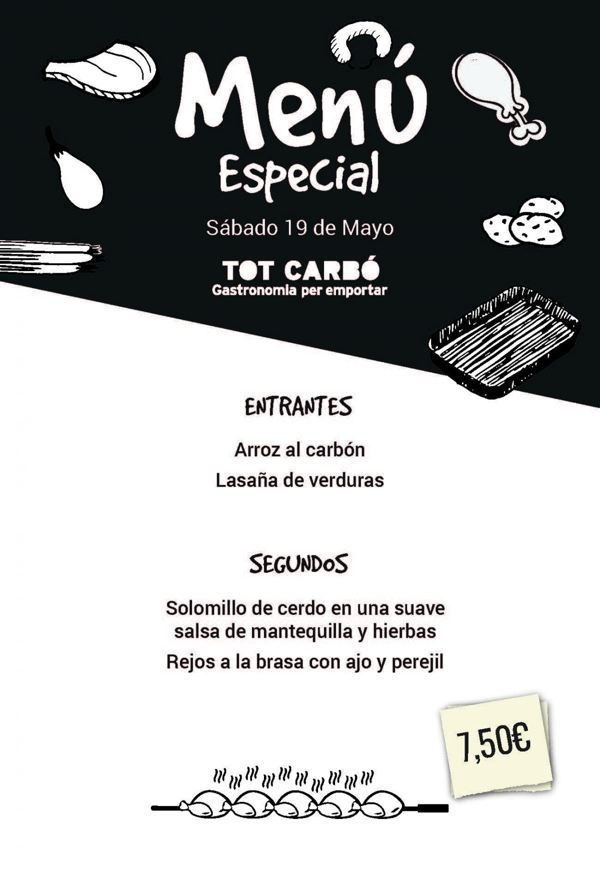 Menú para llevar Sábado 19 de Mayo