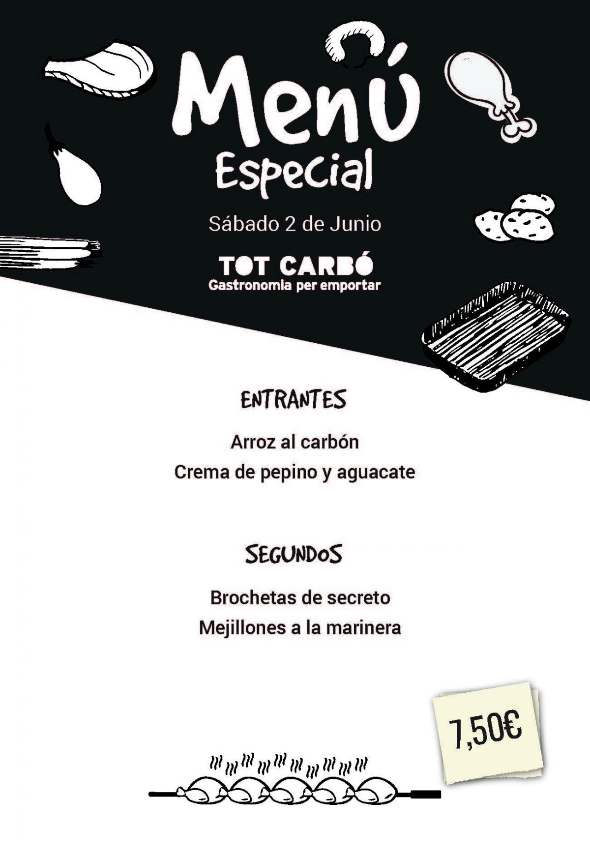 Menú para llevar Sábado 2 de Junio