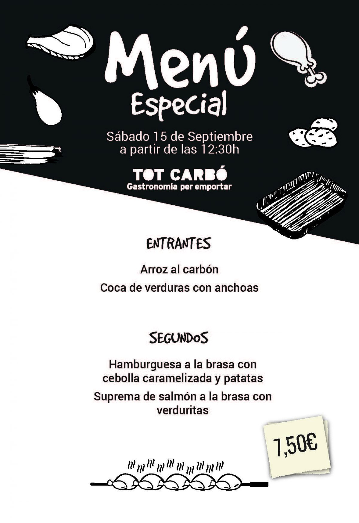 Menú para llevar Sábado 15 de Septiembre