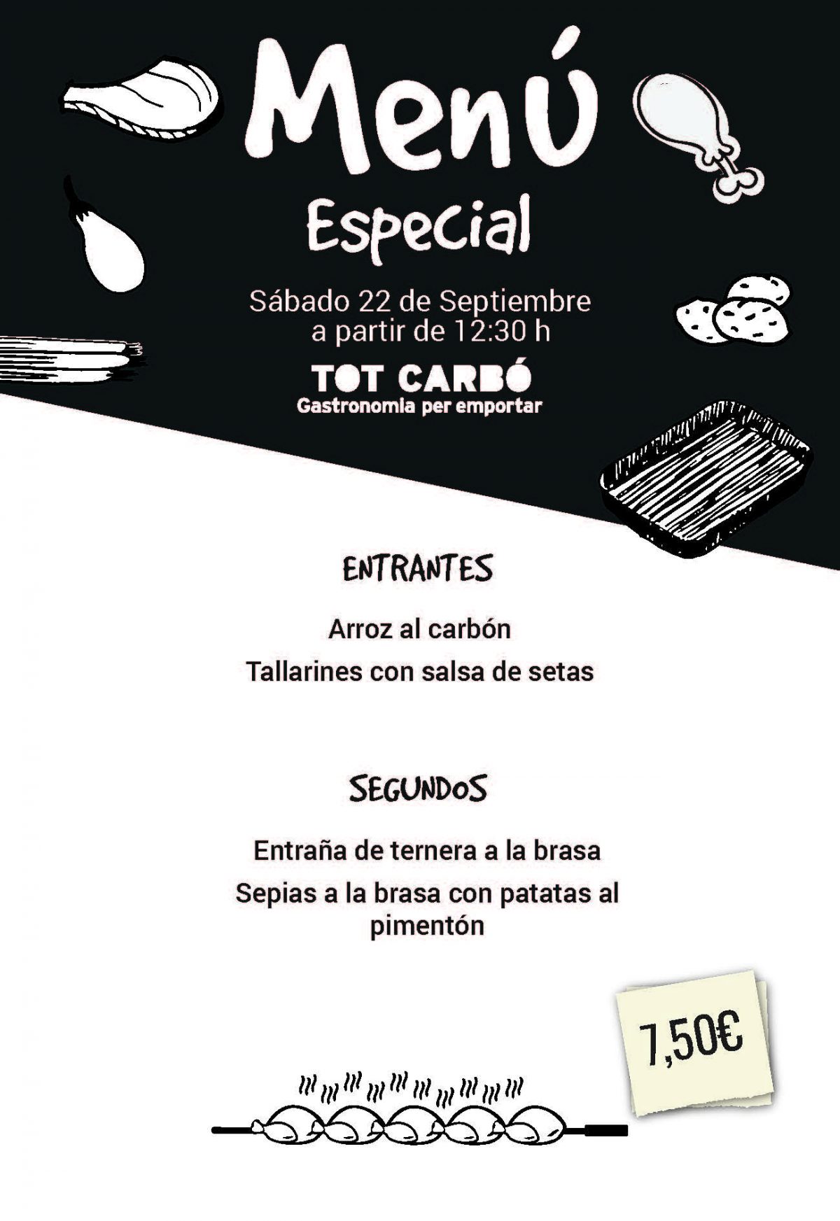 Menú para llevar Sábado 22 de Septiembre