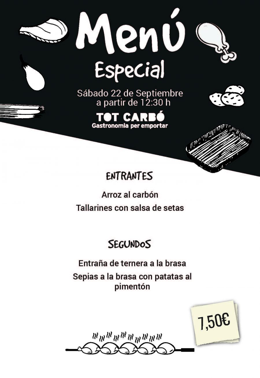 Menú para llevar Sábado 22 de Septiembre