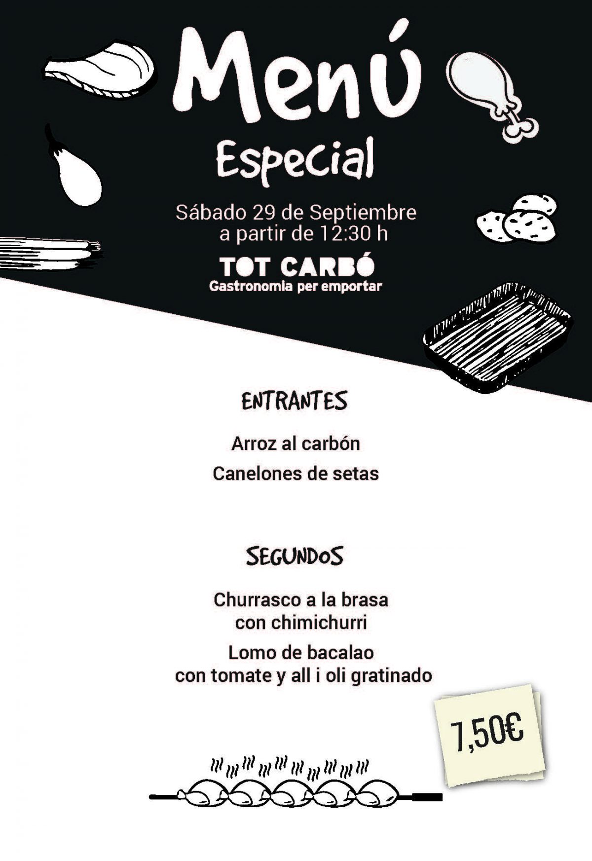 Menú para llevar Sábado 29 de Septiembre