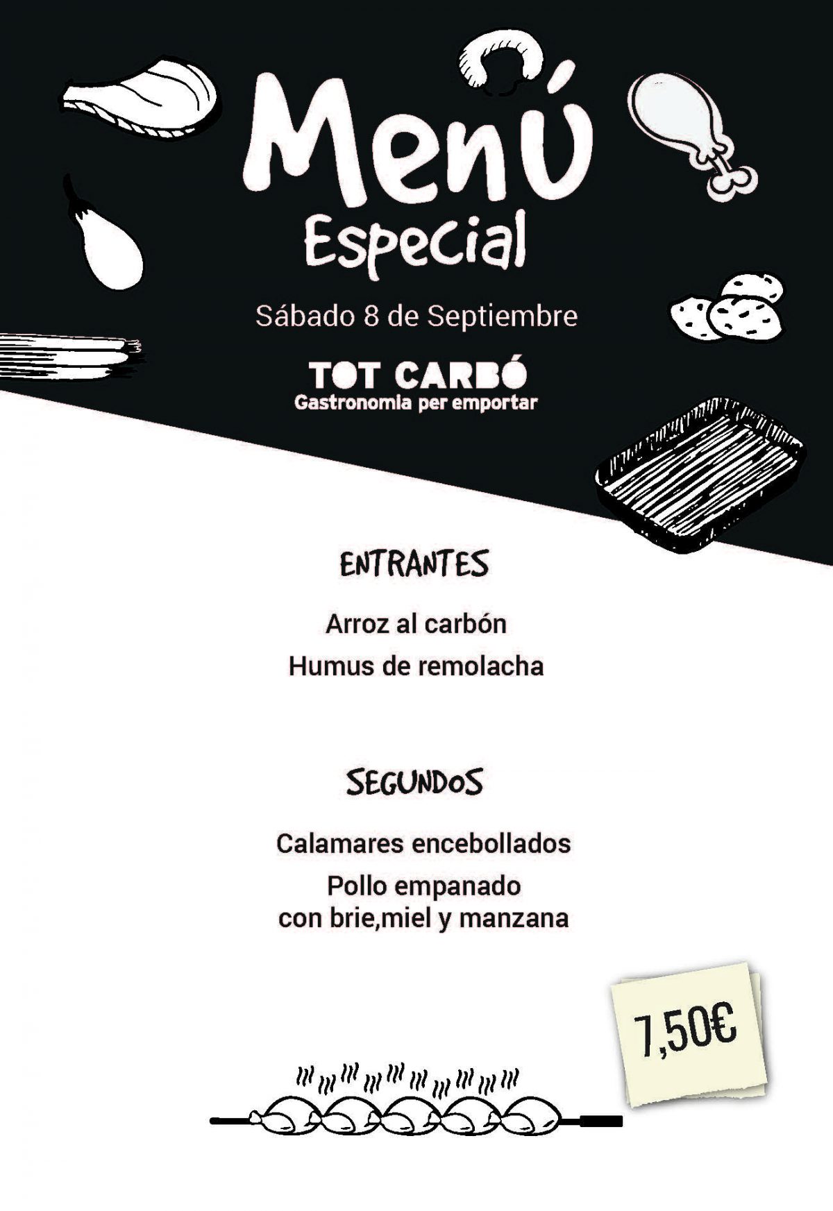 Menú para llevar Sábado 8 de Septiembre