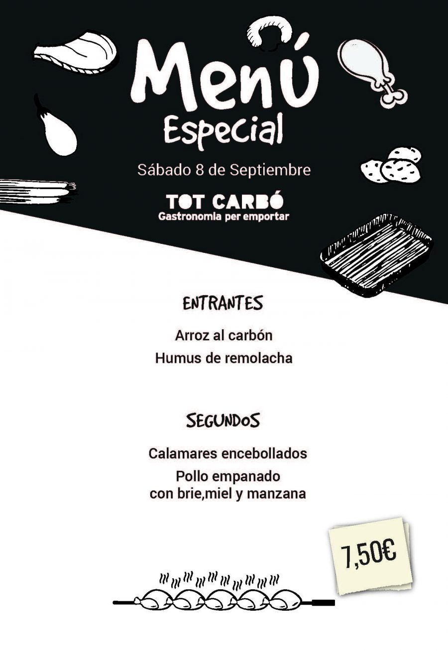 Menú para llevar Sábado 8 de Septiembre