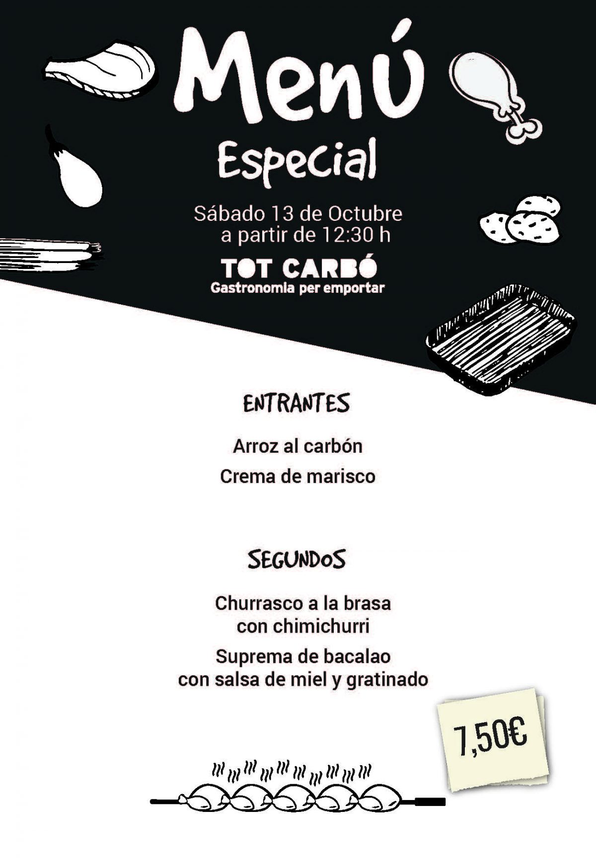 Menú para llevar Sábado 13 de Octubre