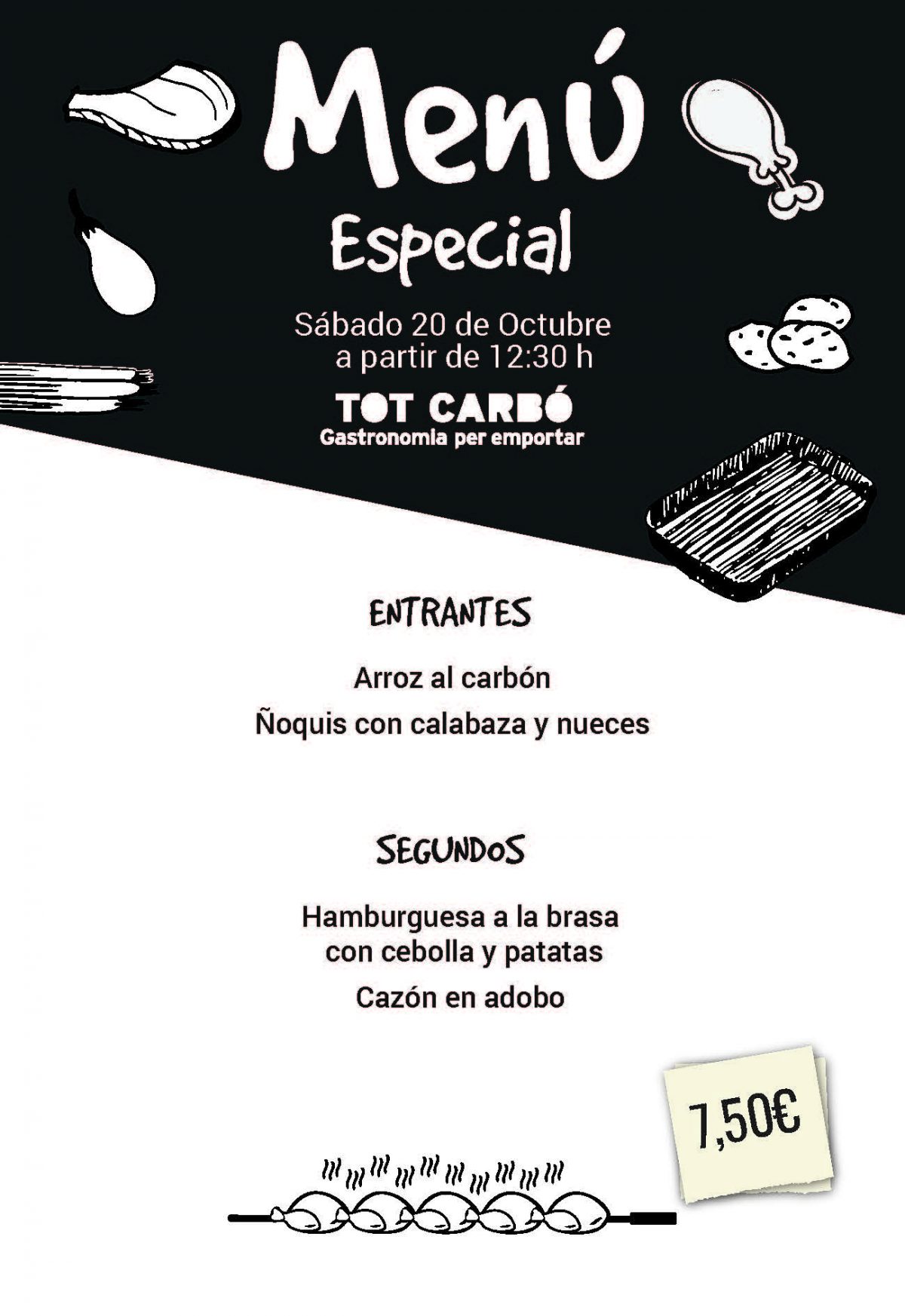 Menú para llevar Sábado 20 de Octubre