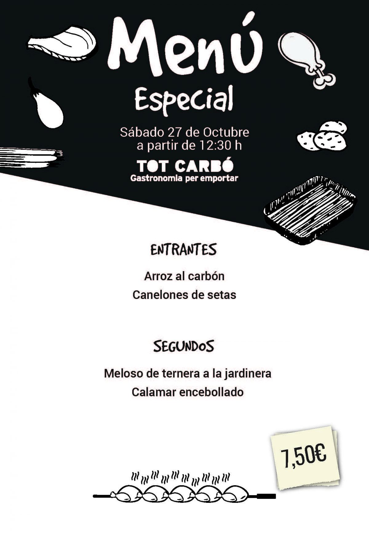 Menú para llevar Sábado 27 de Octubre