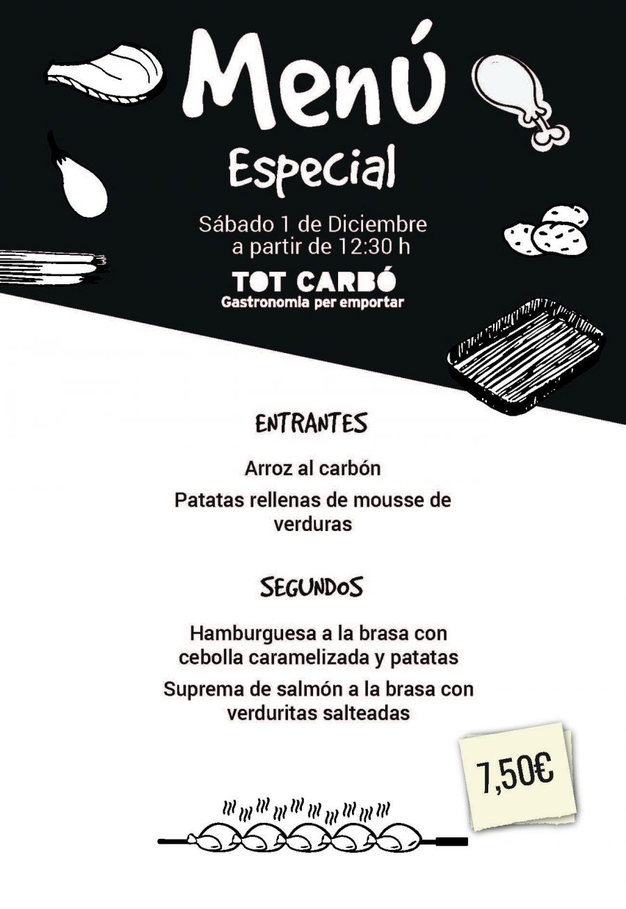 Menú para llevar Sábado 1 de Diciembre