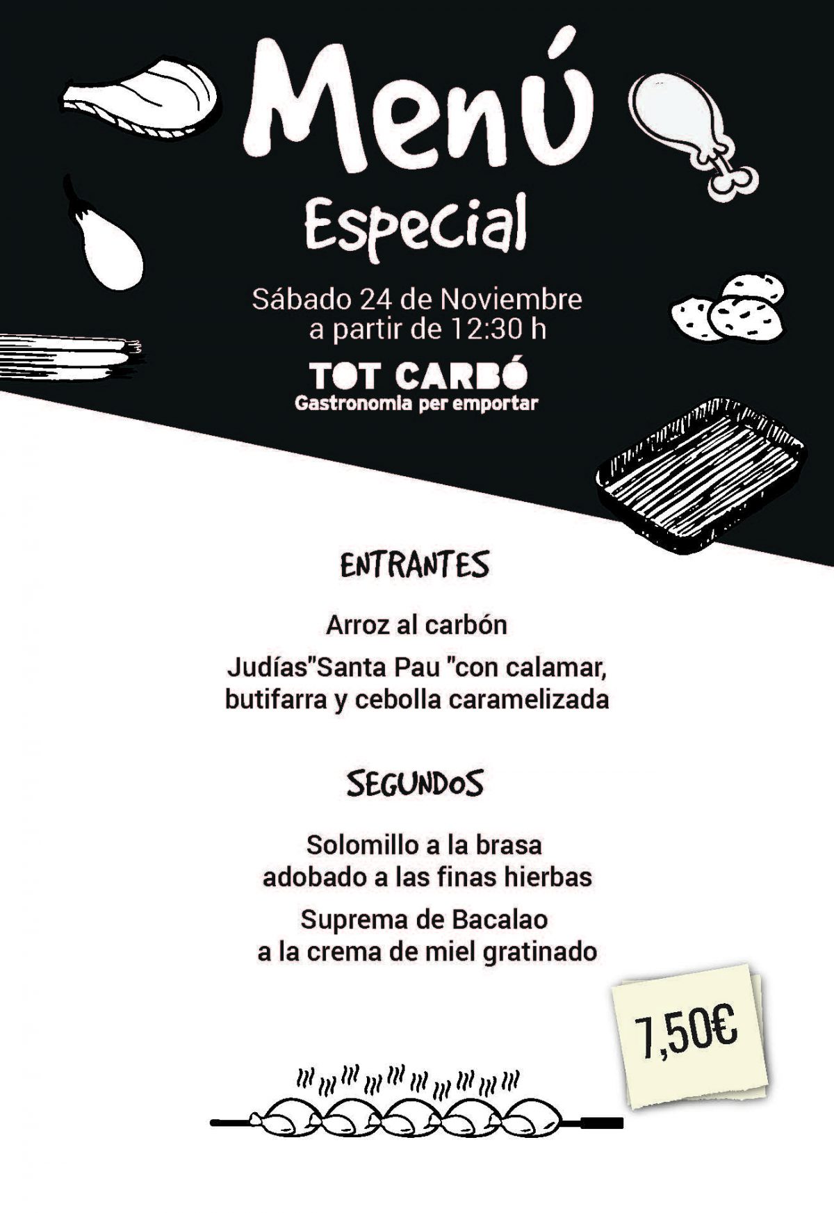 Menú para llevar Sábado 24 de Noviembre