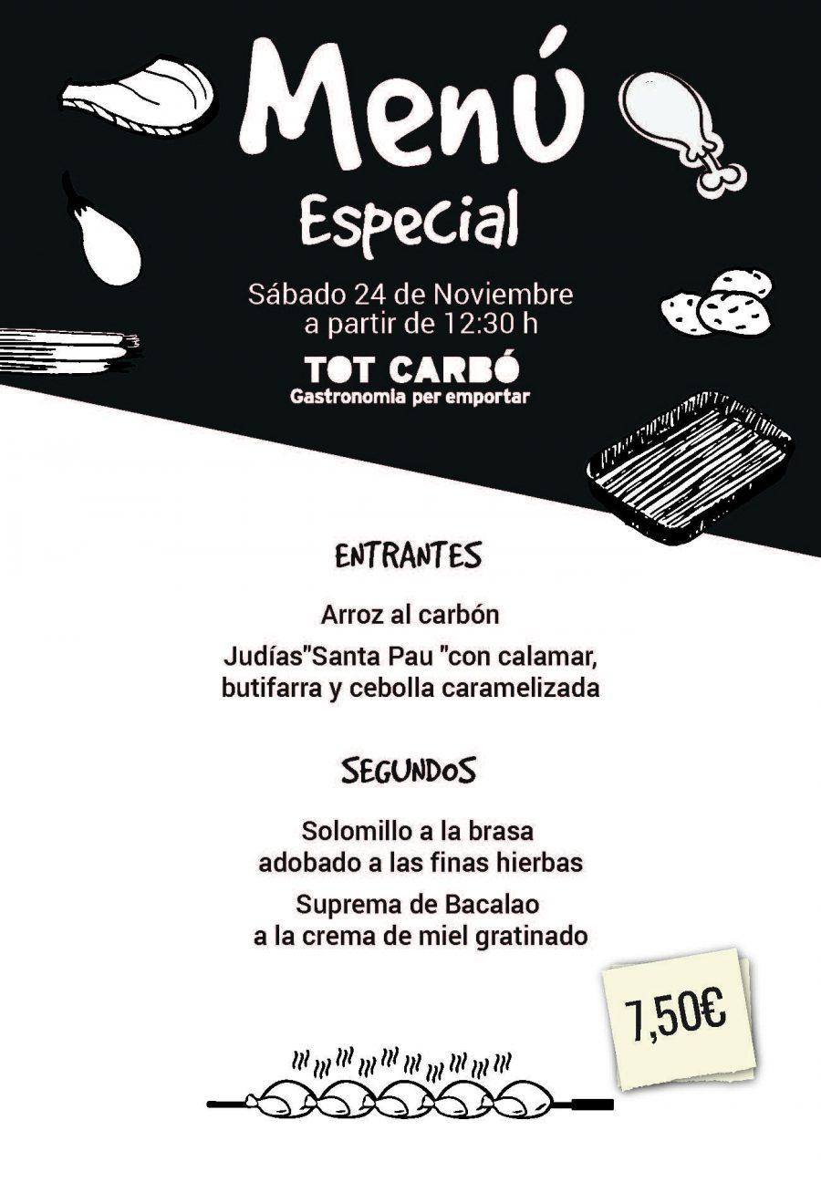 Menú para llevar Sábado 24 de Noviembre