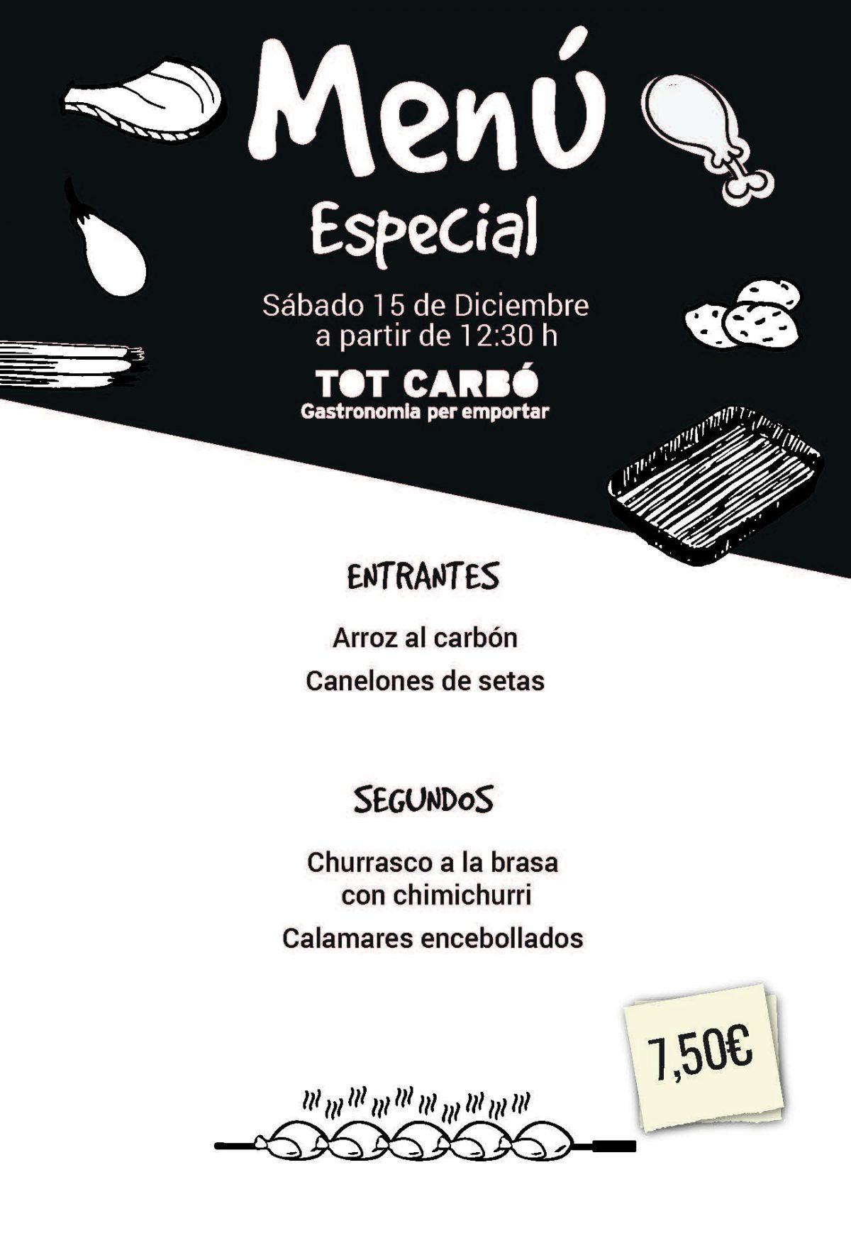 Menú para llevar Sábado 15 de Diciembre