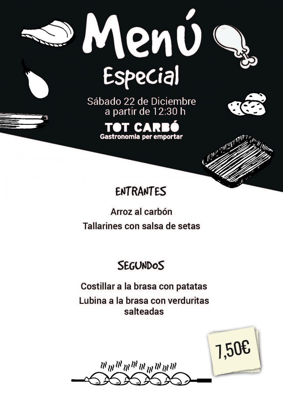 Menú para llevar Sábado 22 de Diciembre