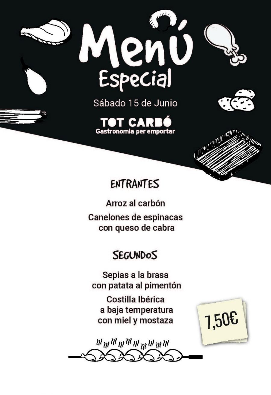 Menú para llevar Sábado 15 de Junio