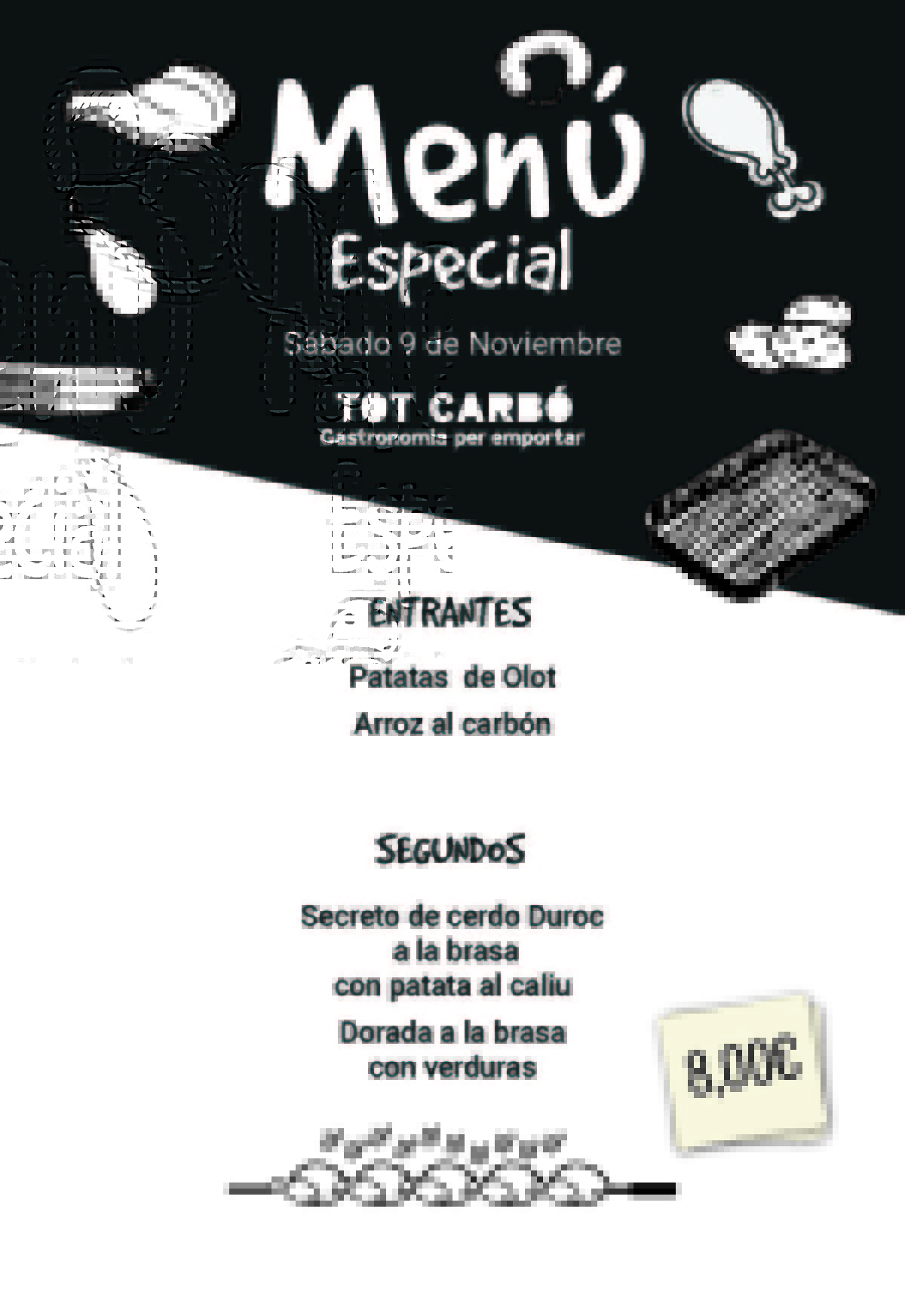 Menú para llevar Sábado 9 Noviembre