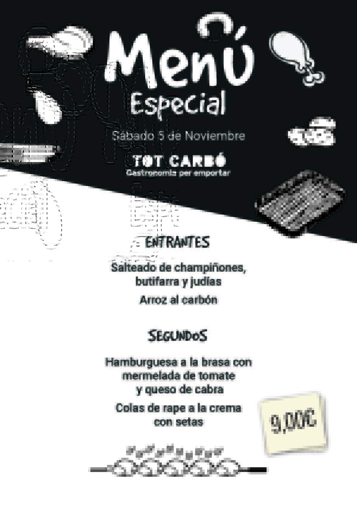 Menú para llevar Sábado 5 Noviembre