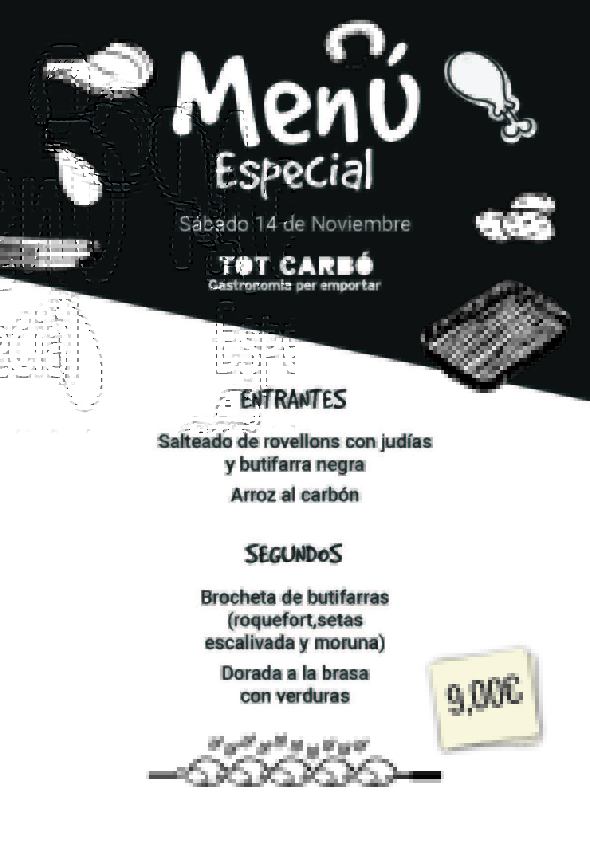Menú para llevar Sábado 14 Noviembre