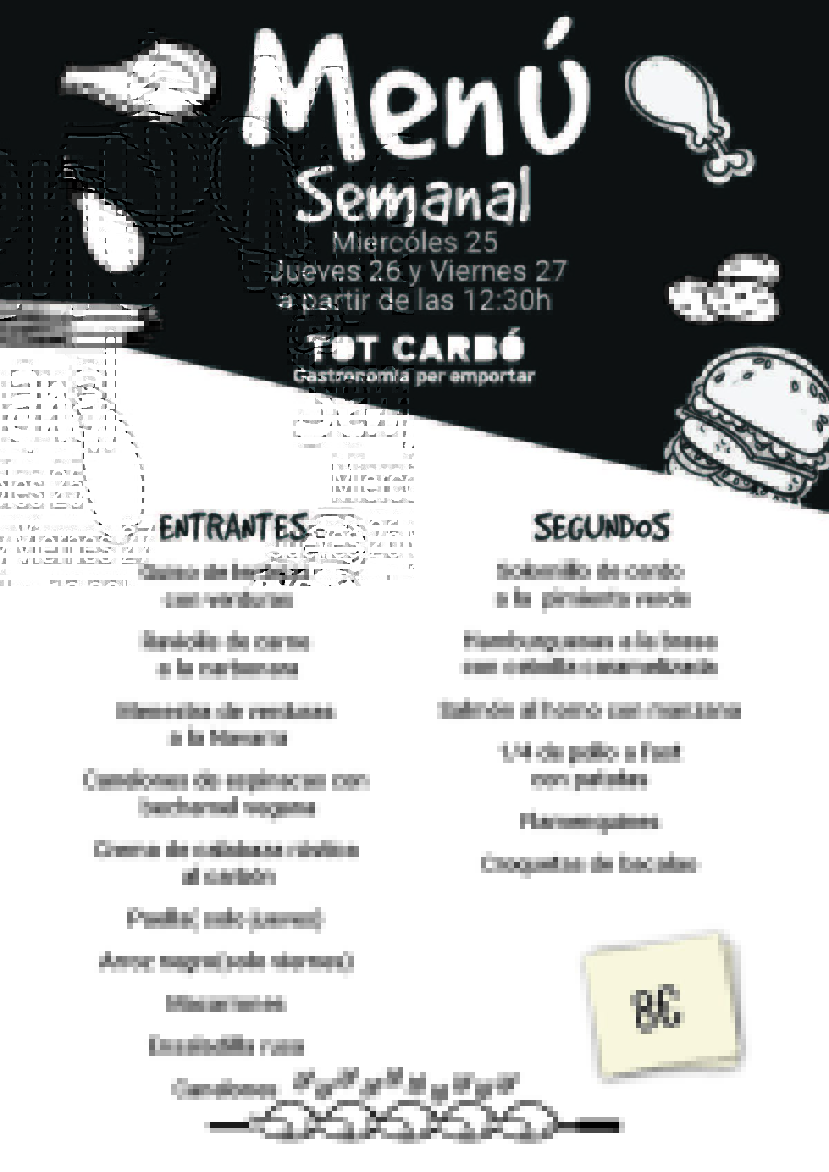 Miércoles 25 , Jueves 26 , Viernes 27 de Noviembre