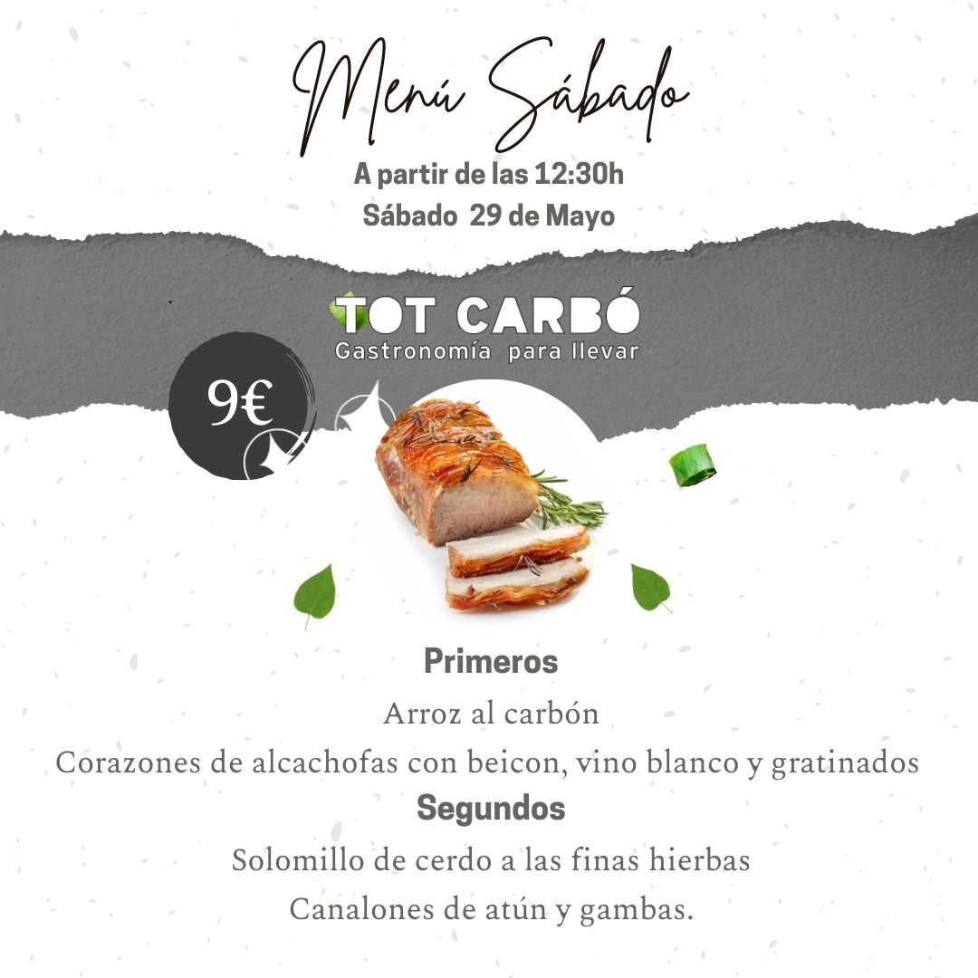 Menú Sábado 29 Mayo