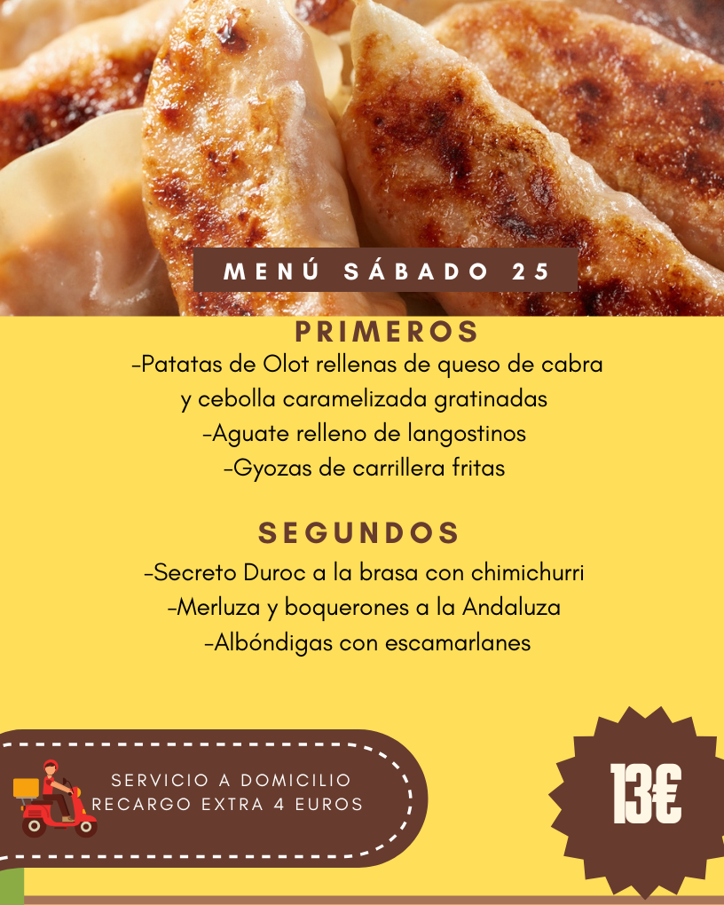 Menú Sábado 25 Abril 2026